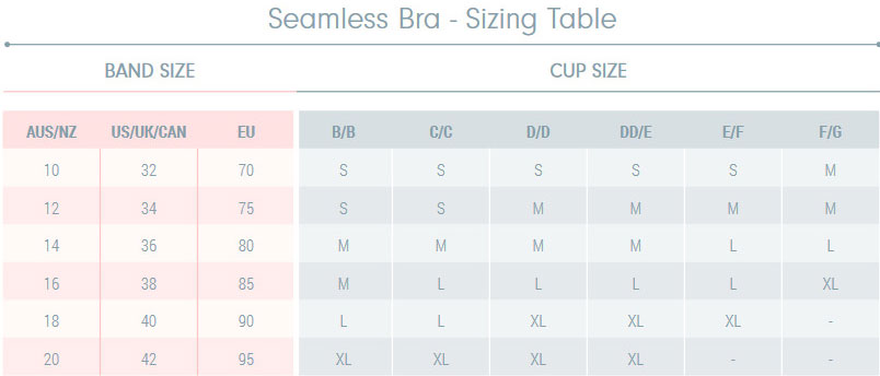 Size Chart for Cake Maternity Lotus Comfort Yoga Nursing & Hands Free Pumping Bra