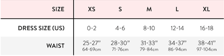 Size Chart for Anti Panti® Leak Resistant Panties by Belly Bandit®