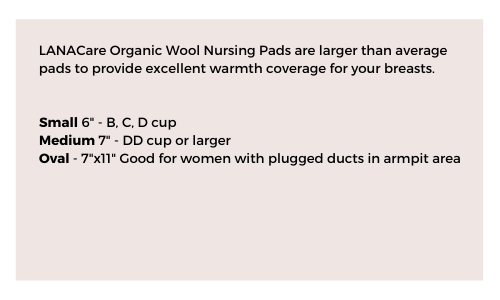 Size Chart for LANACare Softline Organic Merino Wool Warming Breast Pads - Medium