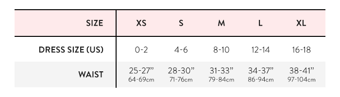 Size Chart for Mother Tucker® Moto Compression Leggings by Belly Bandit