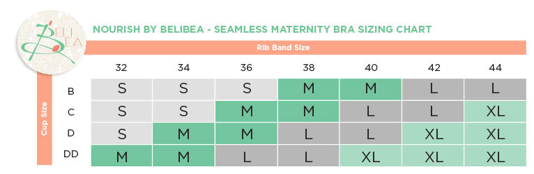 Size Chart for Every Moms Must-Have Hands Free Pumping/ Nursing Bra & Accessory Kit