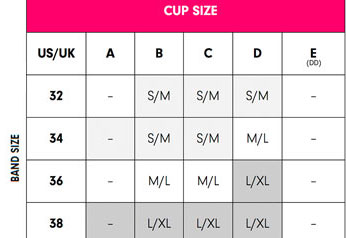 Size Chart for Buddy Seamless Moulded Contour T-Shirt Nursing by Charley M