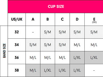 Size Chart for Flourish Seamless Nursing Bra by Charley M