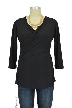 Luxe Jersey Cross Front Nursing Top (3/4 sleeve) by Japanese Weekend