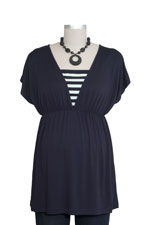 Navy Stripes Nursing Top by Maternal America