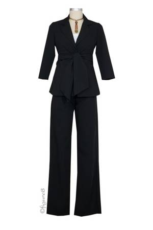 Audrey Front Tie 3-Pc Maternity Pant & Skirt Suit by Maternal America
