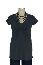 Kate Ruched V-Neck Maternity Tee by Cotton Glam