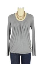 Slouchy Pleated Long Sleeve Nursing Top by Mothers en Vogue