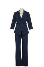 Audrey 3/4 Sleeve Front Tie Jacket, Skirt & Relaxed Pant - 3-pc Suit Set by Maternal America