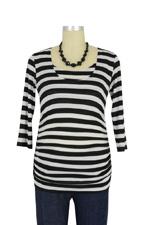 D&A Dramatic Stripes Drape Nursing Top by Japanese Weekend