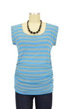 D&A Striped Side Ruched Nursing Top w/Tie Back by Japanese Weekend