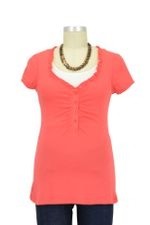 Classic Ribbed Short Sleeve Nursing Tee by Mothers en Vogue