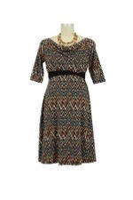 Zig Zag D&A Cowl Neck Nursing Dress by Japanese Weekend