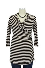 Kendall Faux Wrap Stripe Nursing Top by Mothers en Vogue