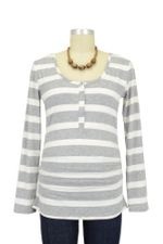 Nom Ruched Long Sleeve Snap Nursing Top by NOM