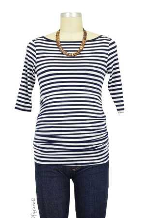 Baju Mama Audrey 3/4 Sleeve Boatneck Maternity & Nursing Top by Baju Mama