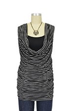 Leah Stripes Cowl Sleeveless Nursing Top by Olian