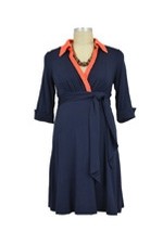 Maternal America Front Tie Maternity Shirt Dress by Maternal America