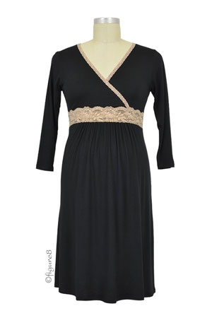 Baju Mama Emma Modal-Lace Nursing Night Dress by Baju Mama