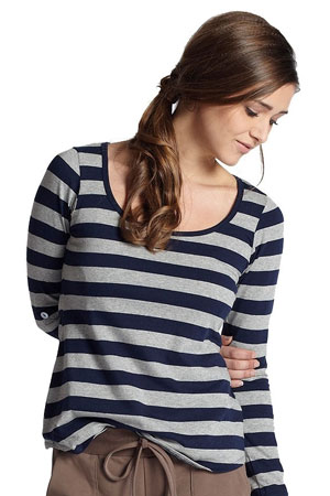 The Maggie Stripes Nursing Tee by Mothers en Vogue