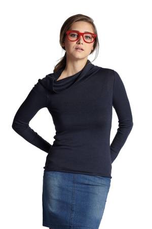 Asymmetric Cowlneck Wool Nursing Sweater by Mothers en Vogue