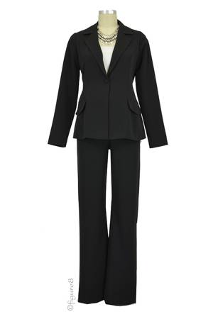 Audrey One Button Blazer & Relaxed Pant - 2-pc Maternity Suit Set by Maternal America