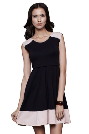 Faye Contrast Swing Nursing Dress by Dote