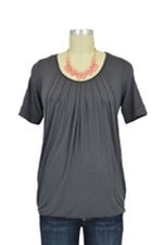 Slouchy Pleated Short Sleeve Nursing Top by Mothers en Vogue