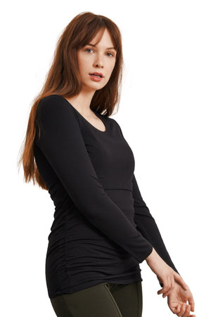 Boob Design Flatter Me Ruched Long Sleeve Maternity & Nursing Top by Boob Design