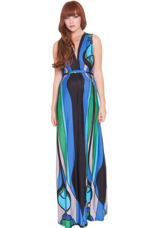 Dharma Print Maxi Maternity Dress by Olian