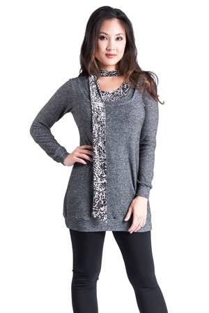 Skylar Knitted Nursing Sweater with Scarf by Annee Matthew