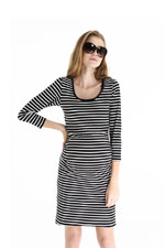 Angelina 3/4 Sleeve Striped Nursing Dress by Spring Maternity by Spring Maternity