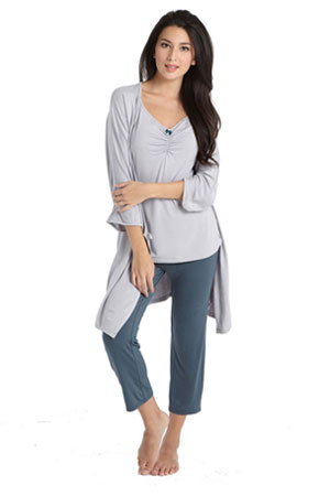 Mothers en Vogue Bamboo Caminurse PJ & Robe Set (3 pc.) by Mothers en Vogue