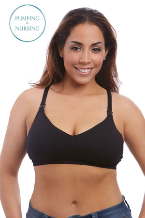 Nourish by BeliBea Seamless Nursing and Hands-Free Pumping Bra (Black) by BeliBea