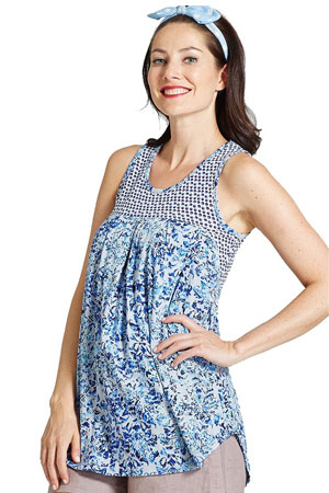 Milky Way Mixed Print Nursing Tank by Milky Way