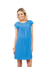 Bela Lace Top Pleated Woven Nursing Dress by Spring Maternity