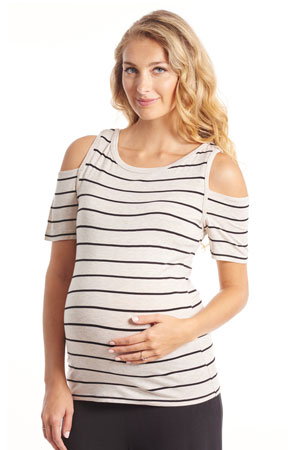 Kayla Cold-Shoulder Maternity & Nursing Top by Everly Grey