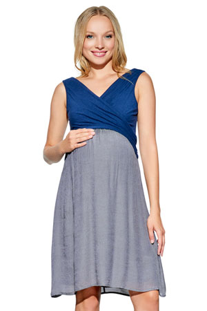 Karina Overlap Crossover Baby Doll Maternity & Nursing Dress by Maternal America