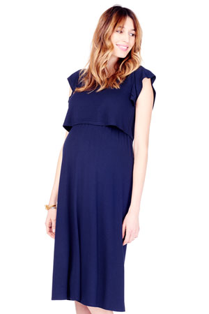 Ingrid & Isabel Double Layer Midi T-Shirt Maternity & Nursing Dress by Ingrid & Isabel