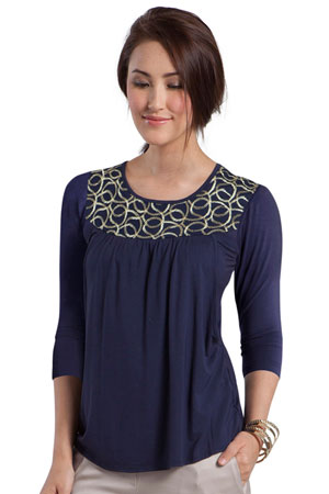 Mothers en Vogue Tresor 3/4 Sleeve Maternity & Nursing Top by Mothers en Vogue