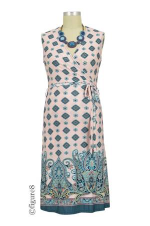 Nellie Border Print Wrap Dress by Elly Kiara