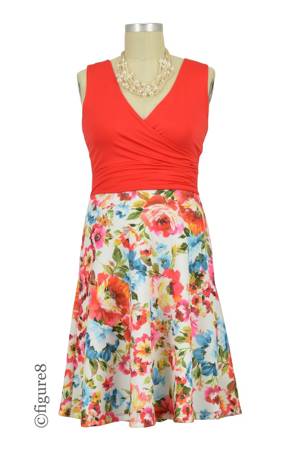 Maia Floral Scuba-Knit A-Line Nursing Friendly Dress by Elly Kiara