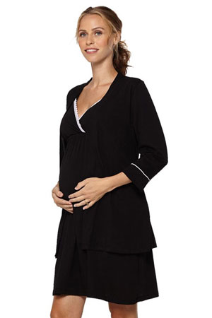 Belabumbum Lounge Chic Maternity & Nursing Nightie & Robe 2-piece Set by Belabumbum