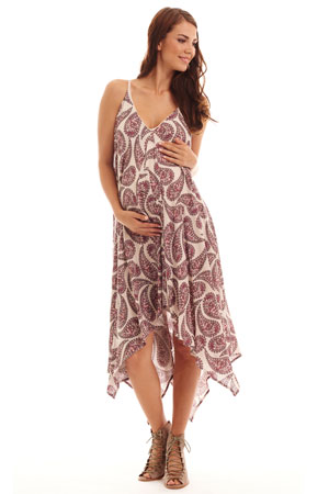 Brigit Paisley Maternity & Nursing Dress by Everly Grey