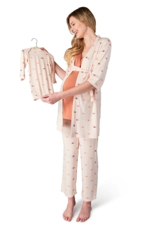Analise 5-Piece Mom and Baby Maternity and Nursing PJ Set (Sunrise) by Everly Grey