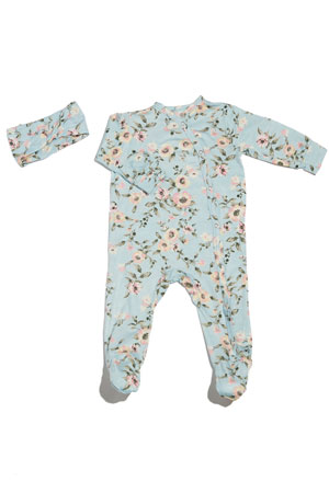 Baby Grey 2-piece Footie & Headband Set by Everly Grey by Everly Grey