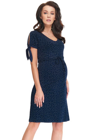 Emmy Split Sleeve Polka-Dot Maternity & Nursing Dress by 9fashion