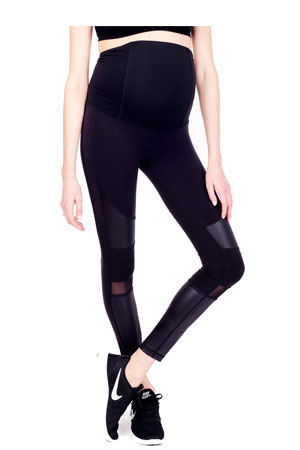 Ingrid & Isabel Active Moto Maternity Leggings (Jet Black) by Ingrid & Isabel