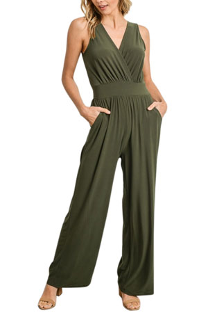 Erika Sleeveless Wrap Front Jumpsuit by Elly Kiara