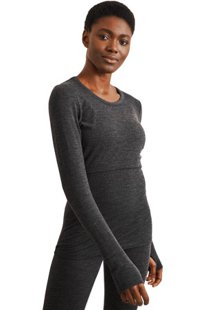 Boob Design Organic Merino Wool Long Sleeved Nursing Top by Boob Design